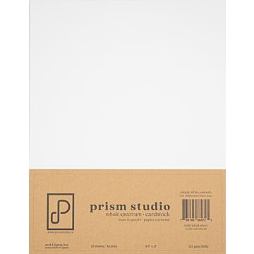 Pre-Order Prism Studio 8.5X11 Whole Spectrum Smooth Cardstock, 80lb - Simply White (25 Sheets)