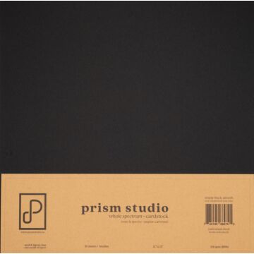 Pre-Order Prism Studio 12X12 Whole Spectrum Smooth Cardstock, 80lb - Simply Black (25 Sheets)