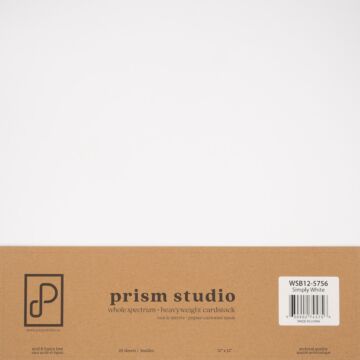 Prism Studio 12X12 Whole Spectrum Cardstock, Simply White (25 Sheets)