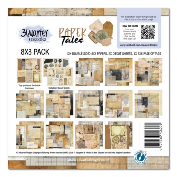 3Quarter Designs Paper Tales 8x8 Paper Pack & Diecuts Set
