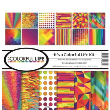Reminisce 12X12 Collection Kit, It's a Colorful Life