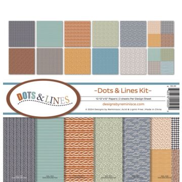 Reminisce 12X12 Collection Kit, Dots and Lines