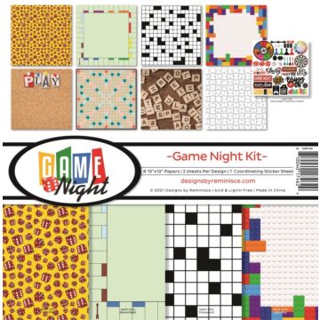 Reminisce 12X12 Collection Kit, Game Night