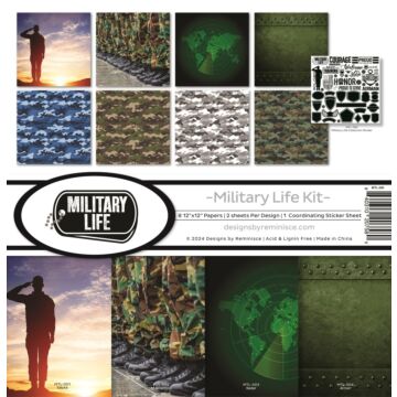 Reminisce 12X12 Collection Kit, Military Life