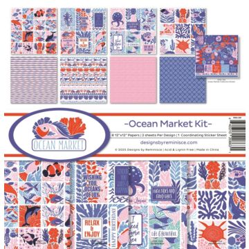 Reminisce 12X12 Collection Kit, Ocean Market