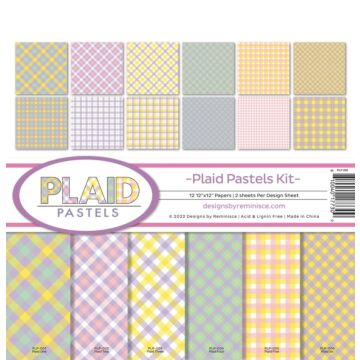 Reminisce 12X12 Collection Kit, Plaid Pastels