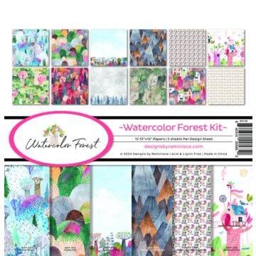 Reminisce 12X12 Collection Kit, Watercolor Forest