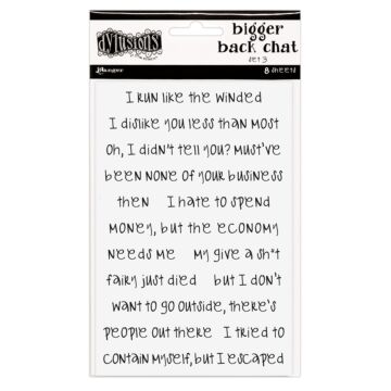 Ranger - Dylusions Bigger Back Chat Stickers, White Set 3