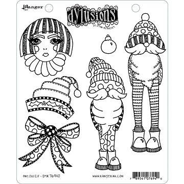 Ranger Dylusions Cling Stamp, Any Old Elf