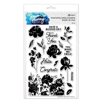 Ranger Simon Hurley create. Clear Stamp, Watercolor Flowers