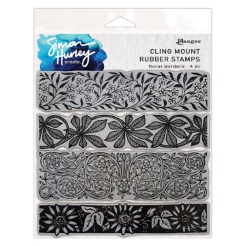 Ranger Simon Hurley create. Cling Stamp, Floral Borders