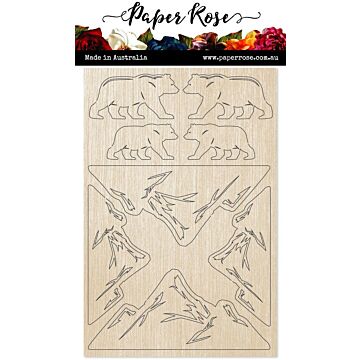 Paper Rose Wood Embellishments, Bear Mountain