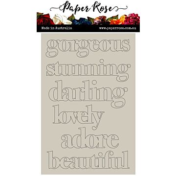 Paper Rose Chipboard Embellishments, Block Girl Titles