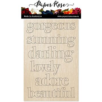 Paper Rose Wood Embellishments, Block Girl Titles
