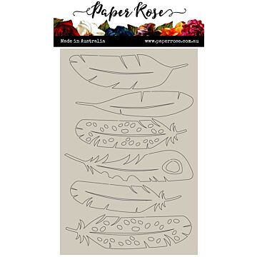 Paper Rose Chipboard Embellishments, Large Feathers