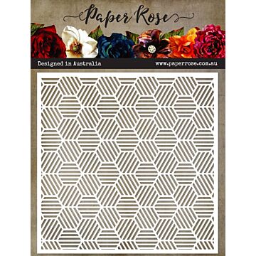 Paper Rose Stencil, Striped Hexies