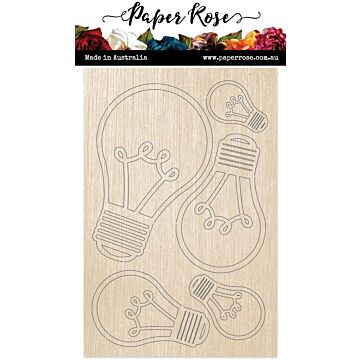 Paper Rose Wood Embellishments, Lightbulbs