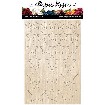 Paper Rose Wood Embellishments, Stars