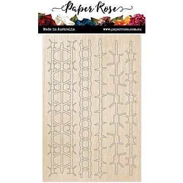 Paper Rose Wood Embellishments, Barbed Wire