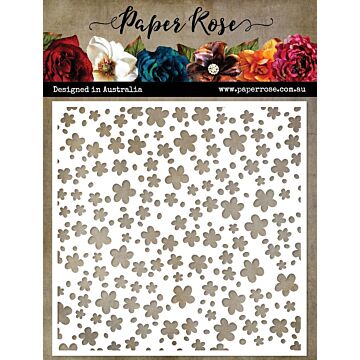 Paper Rose Stencil, Lots of Flowers