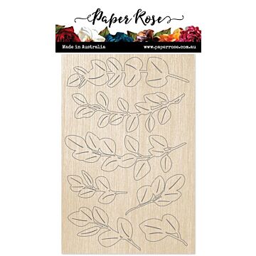 Paper Rose Wood Embellishments, Baby Blue Leaves