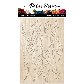 Paper Rose Wood Embellishments, Eucalyptus Leaves