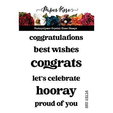Paper Rose Clear Stamp, Congrats