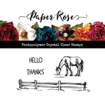 Paper Rose Clear Stamp, Horse in Field