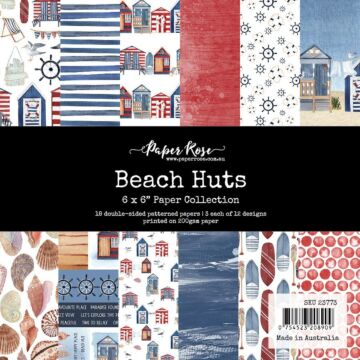 Paper Rose 6X6 Paper Collection, Beach Huts