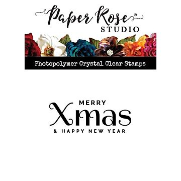 Paper Rose Clear Stamp, Merry Xmas