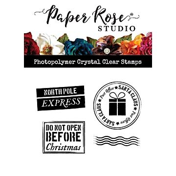 Paper Rose Clear Stamp, Christmas Post
