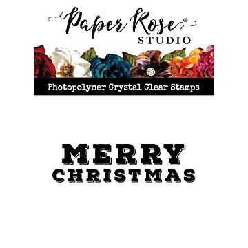 Paper Rose Clear Stamp, Merry Christmas Blocky