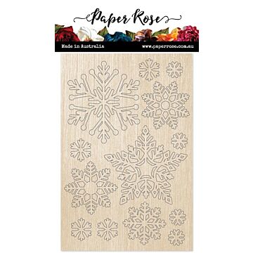 Paper Rose Wood Embellishments, Snowflake Ornaments