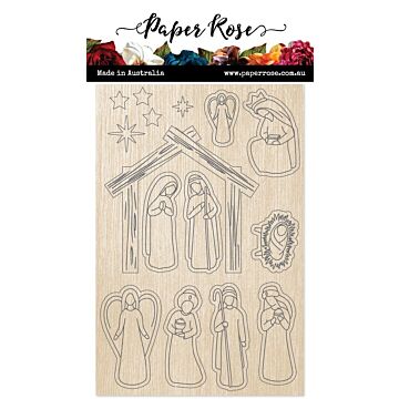 Paper Rose Wood Embellishments, Nativity Elements