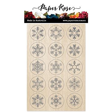 Paper Rose Wood Embellishments, Snowflake Circles