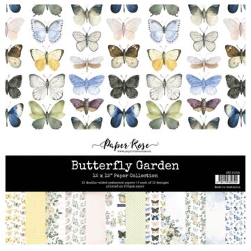 Paper Rose 12X12 Paper Collection, Butterfly Garden