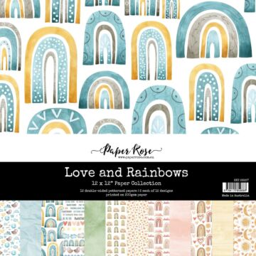 Paper Rose - 12X12 Paper Collection, Love and Rainbows