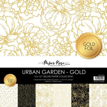 Paper Rose - 12X12 Paper Collection, Urban Garden - Gold