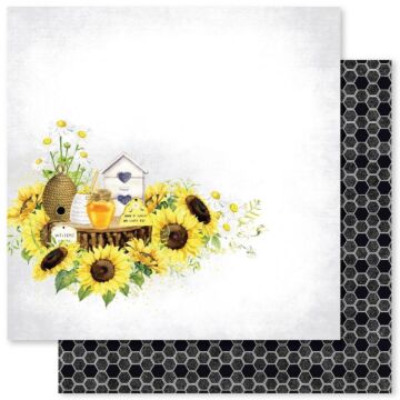 Paper Rose 12X12 Patterned Paper, Bee Happy B