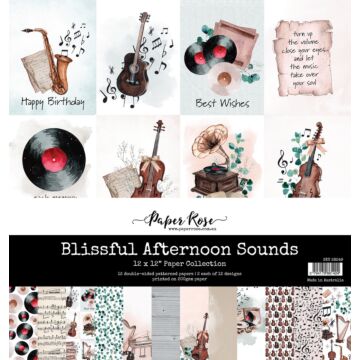 Paper Rose 12X12 Paper Collection, Blissful Afternoon Sounds