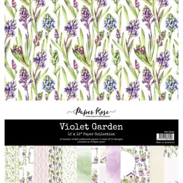 Paper Rose 12X12 Paper Collection, Violet Garden