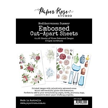 Paper Rose Embossed Cut-Apart Sheets, Mediterranean Summer