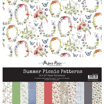 Paper Rose 12X12 Paper Collection, Summer Picnic Patterns