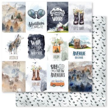 Paper Rose 12X12 Patterned Paper, Mountain Trek 2.0 A