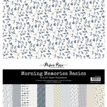 Paper Rose 12X12 Paper Collection, Morning Memories Basics