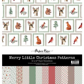 Paper Rose 12X12 Paper Collection, Merry Little Christmas Patterns