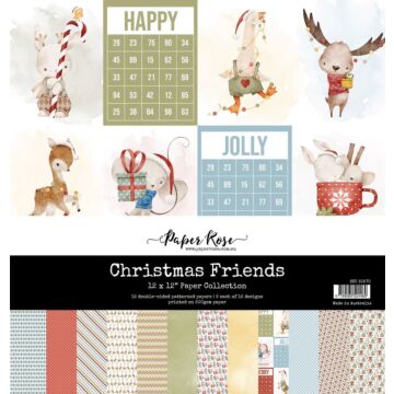 Paper Rose 12X12 Paper Collection, Christmas Friends