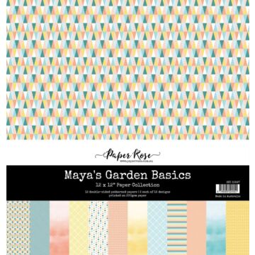 Paper Rose 12X12 Paper Collection, Maya's Garden Basics