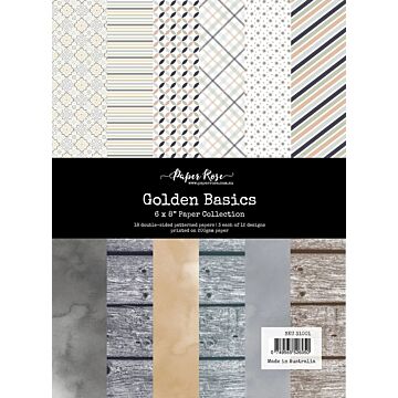 Paper Rose 6X8 Paper Collection, Golden Basics