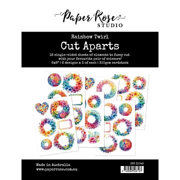 Paper Rose Cut Aparts Paper Pack, Rainbow Twirl